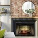 dimplex revillusion 36-inch built-in electric firebox in a brick wall