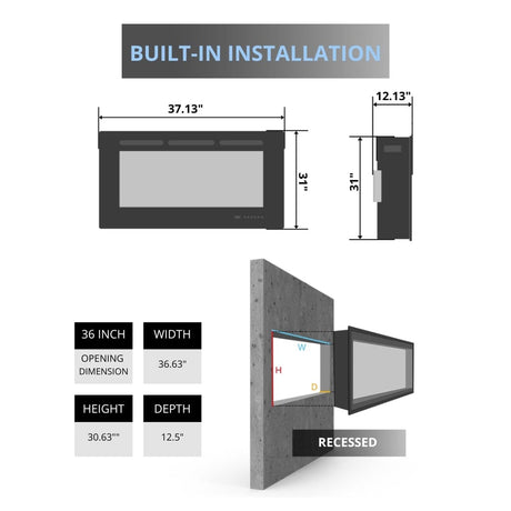 Dimplex Revillusion 36-Inch Portrait Firebox Specs