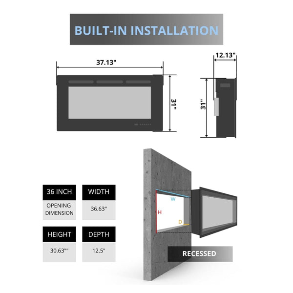 Dimplex Revillusion 36-Inch Portrait Firebox Specs