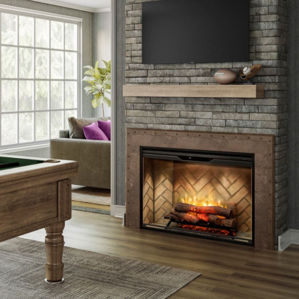 Dimplex Revillusion 42-Inch Built-in Electric Firebox by the pool table