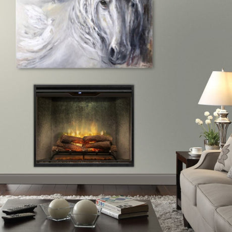 Dimplex Revillusion 42-Inch Built-in Electric Firebox with artwork above it