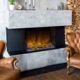 Dynasty Melody 34-Inch 3-Sided Electric Fireplace with concrete finish surround