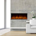 Dynasty Melody 40-Inch 3-Sided Electric Fireplace in a living room