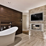 Eco-Feu Montreal 42" White 2-Sided Free Ethanol Fireplace in Bed/Bath Room