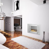 Eco-Feu Montreal 42" Stainless Steel 2-Sided Free Ethanol Fireplace in Living Room