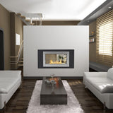 Eco-Feu Montreal 42" Black 2-Sided Free Ethanol Fireplace in Living Room