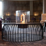 ecosmart fire ab series ethanol burner installed in a custom table
