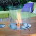 ecosmart fire ab series ethanol burner installed on a patio table
