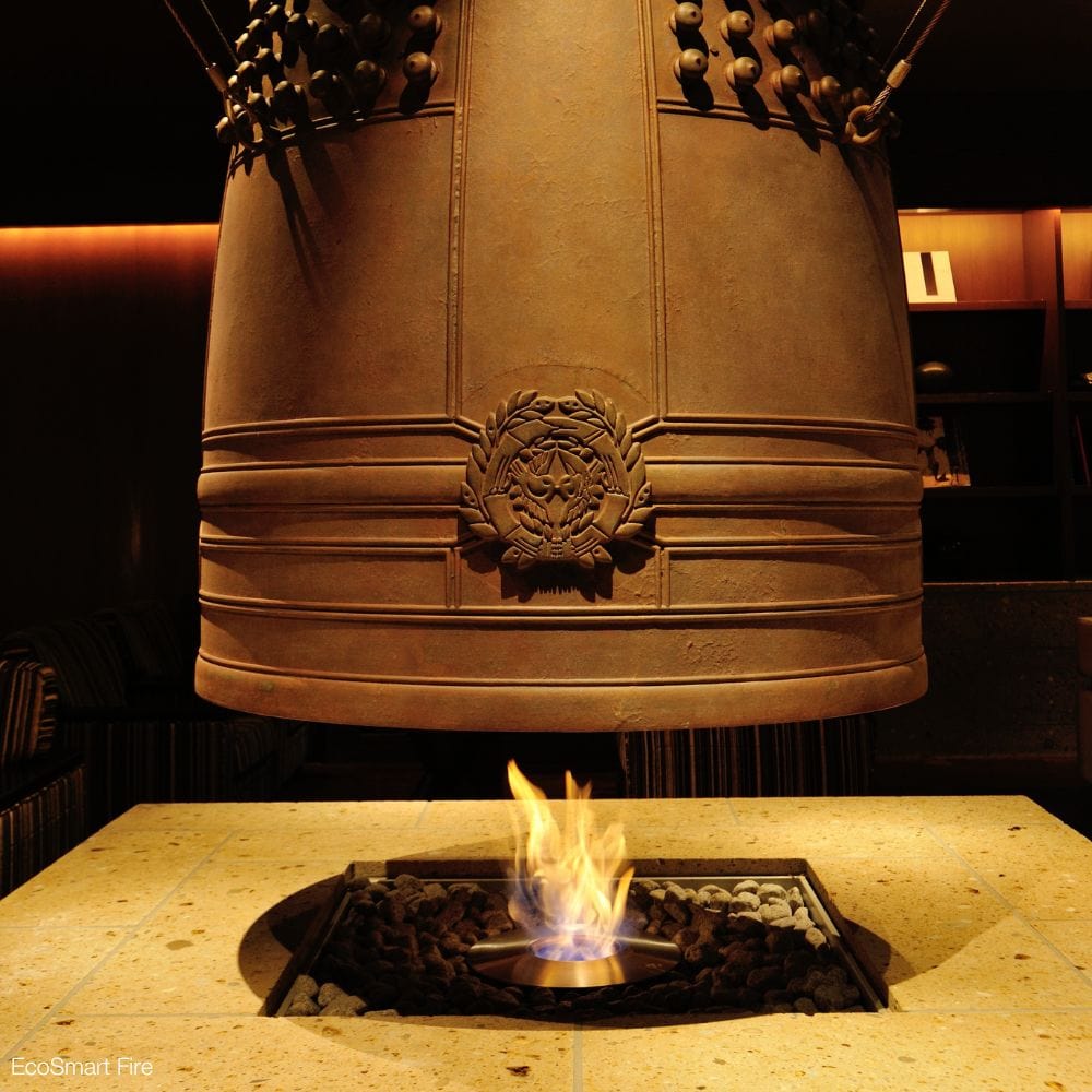 ecosmart fire ab series ethanol burner installed in a japanese structure