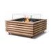 EcoSmart Fire Base 30-Inch Square Fire Pit Table in Teak with Ethanol Burner