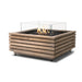 EcoSmart Fire Base 30-Inch Square Fire Pit Table in Teak with Gas Burner