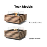EcoSmart Fire Base 30-Inch Square Fire Pit Table teak models