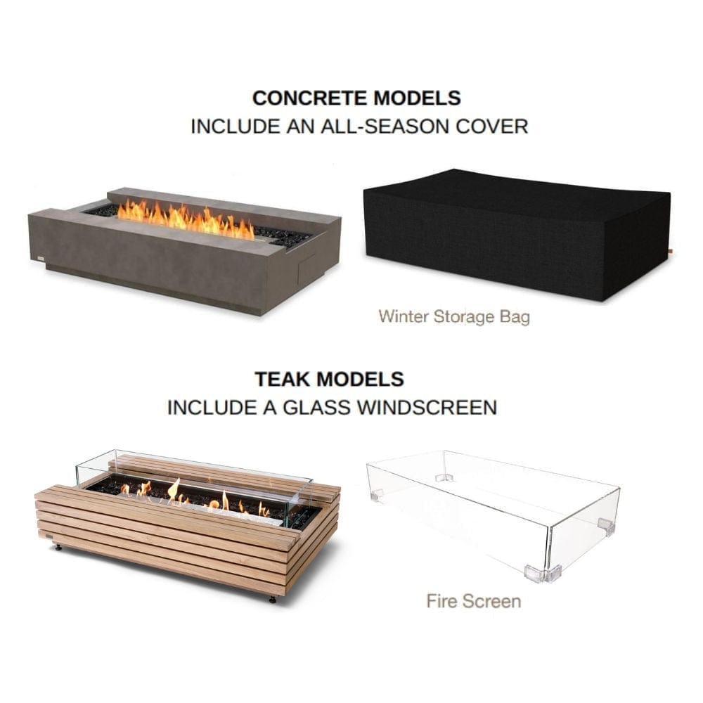 EcoSmart Fire Cosmo 50-Inch Rectangular Fire Pit Table Included Bag and Screen
