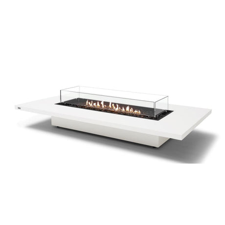 EcoSmart Fire Daiquiri 70-Inch Rectangular Fire Pit Table in Bone with Wind Guard