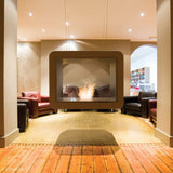 EcoSmart Fire Flex Double Sided Ethanol Firebox at a hotel