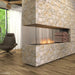 EcoSmart Fire Flex Ethanol Firebox with 1 Closed Side in a mountain lodge