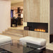 EcoSmart Fire Flex Ethanol Firebox with One Open Side in a modern living room