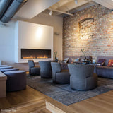 EcoSmart Fire Flex Single Sided Ethanol Firebox in industrial inspired living room
