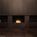 EcoSmart Fire Flex Single Sided Ethanol Firebox installed in a hallway