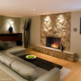 EcoSmart Fire Flex Single Sided Ethanol Firebox with stone surround