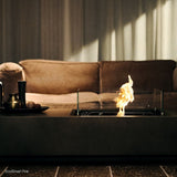 EcoSmart Fire Manhattan 50 Rectangular Fire Pit Table with beverages on top