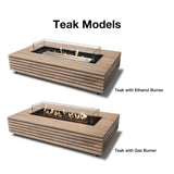 EcoSmart Fire Wharf 65-Inch Rectangular Fire Pit Table teak models