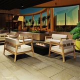 ecosmart fire wharf ethanol black fire pit table in a patio