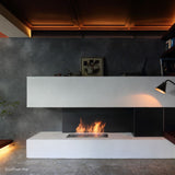 EcoSmart Fire XL700 Ethanol Fireplace Burner in a modern living room