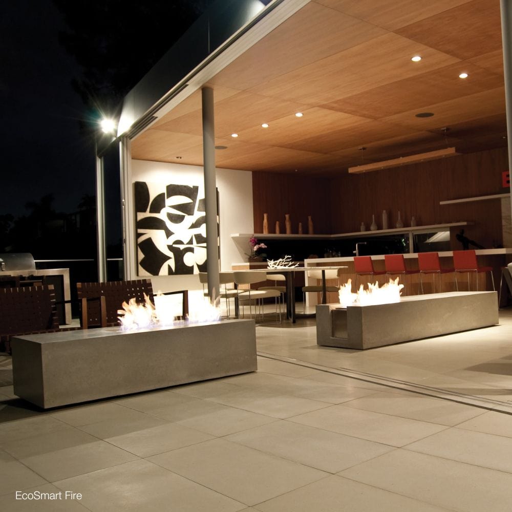 EcoSmart Fire XL700 Ethanol Fireplace Burner installed as a customized fire pit