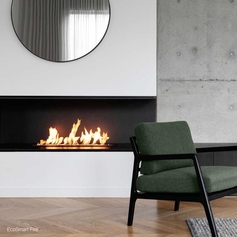 EcoSmart Fire XL700 Ethanol Fireplace Burner in a fireplace
