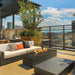 Fire Garden 108-Inch Linear Powder-Coated Steel Natural Gas Fire Pit at a rooftop