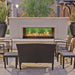 Fire Garden Linear Vent-Free See-Through Outdoor Gas Fireplace with classy white marble enclosure