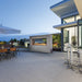 Fire Garden Linear Vent-Free See-Through Outdoor Natural Gas Fireplace on a modern rooftop