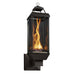 side view of Fire Garden Tempest 20k Outdoor Gas Lantern mounted on a wall