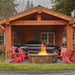 Fire Garden Voracious Fire Round Gas Fire Pit Burner with seats around it