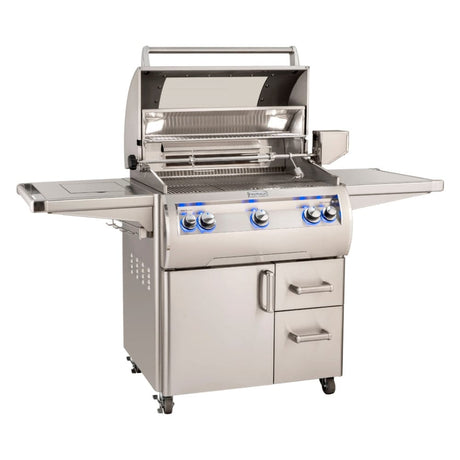 Fire Magic Echelon E660s Portable Gas Grill with Analog Thermometer - hood open