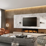 Flamerite E-FX 1800 3-Sided Electric Fireplace on a ledge