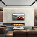 Flamerite E-FX 1800 3-Sided Electric Fireplace in a modern living room