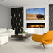Flamerite E-FX 1500 3-Sided Electric Fireplace in a midcentury living room