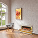 Flamerite Elara Suite Free Standing Electric Fireplace against a brick wall