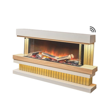 Flamerite Elara Suite 56-Inch Free Standing Electric Fireplace with Base (FLR-FP-SUITE-ELARABASE)