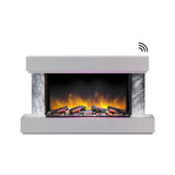 Flamerite Milan Suite 47-Inch Wall-Mounted Electric Fireplace with Floating Mantel (FLR-FP-SUITE-MILAN1200-GREY)