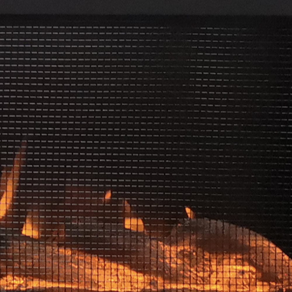 Close view of the Touchstone Forte Steel 40-Inch flame and ember bed