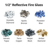 1/2 inch reflective fire glass options