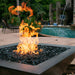 HPC 40-Inch Sedona Square Copper Gas Fire Bowl by the pool