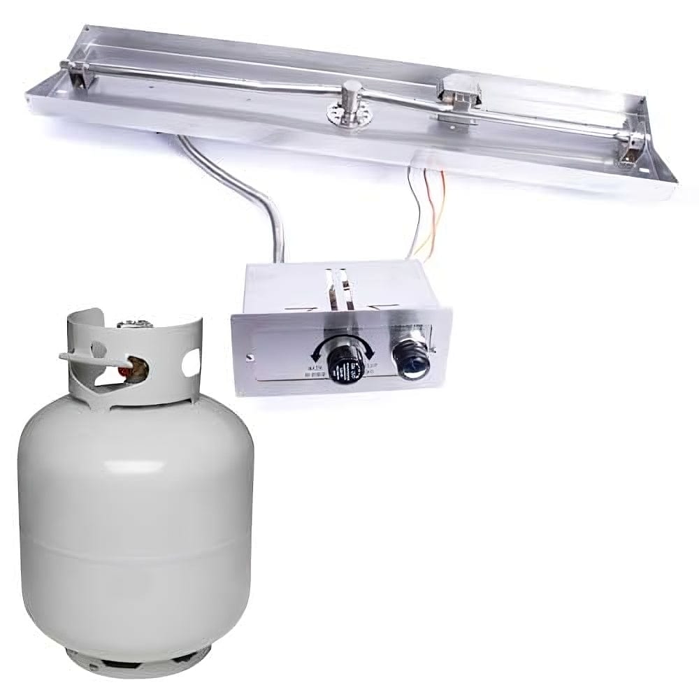 HPC Interlink Gas Fire Pit Insert with Push Button Ignition for propane connections