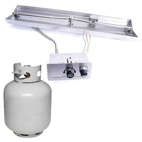 HPC Interlink Gas Fire Pit Insert with Push Button Ignition for propane connections