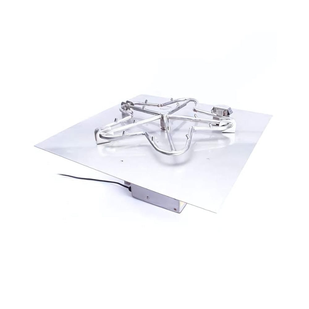 HPC Square Flat Torpedo Gas Fire Pit Insert with Hi/Lo Smart Electronic Ignition Top View