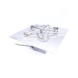 HPC Square Flat Torpedo Gas Fire Pit Insert with Hi/Lo Smart Electronic Ignition Top View