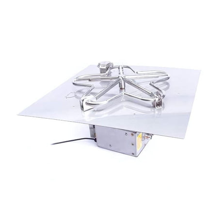 HPC Square Flat Torpedo Gas Fire Pit Insert with On/Off Smart Electronic Ignition